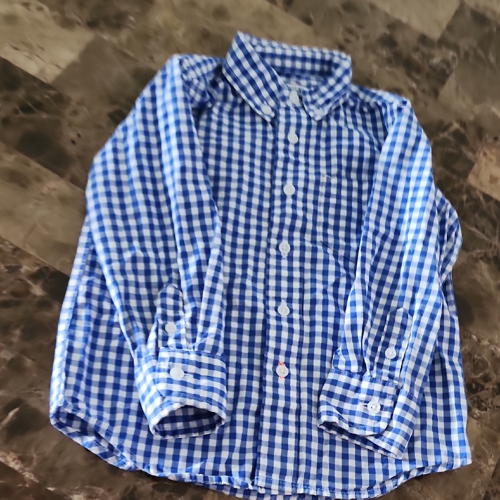 Crewcuts Blue and White Gingham Button Down Shirt